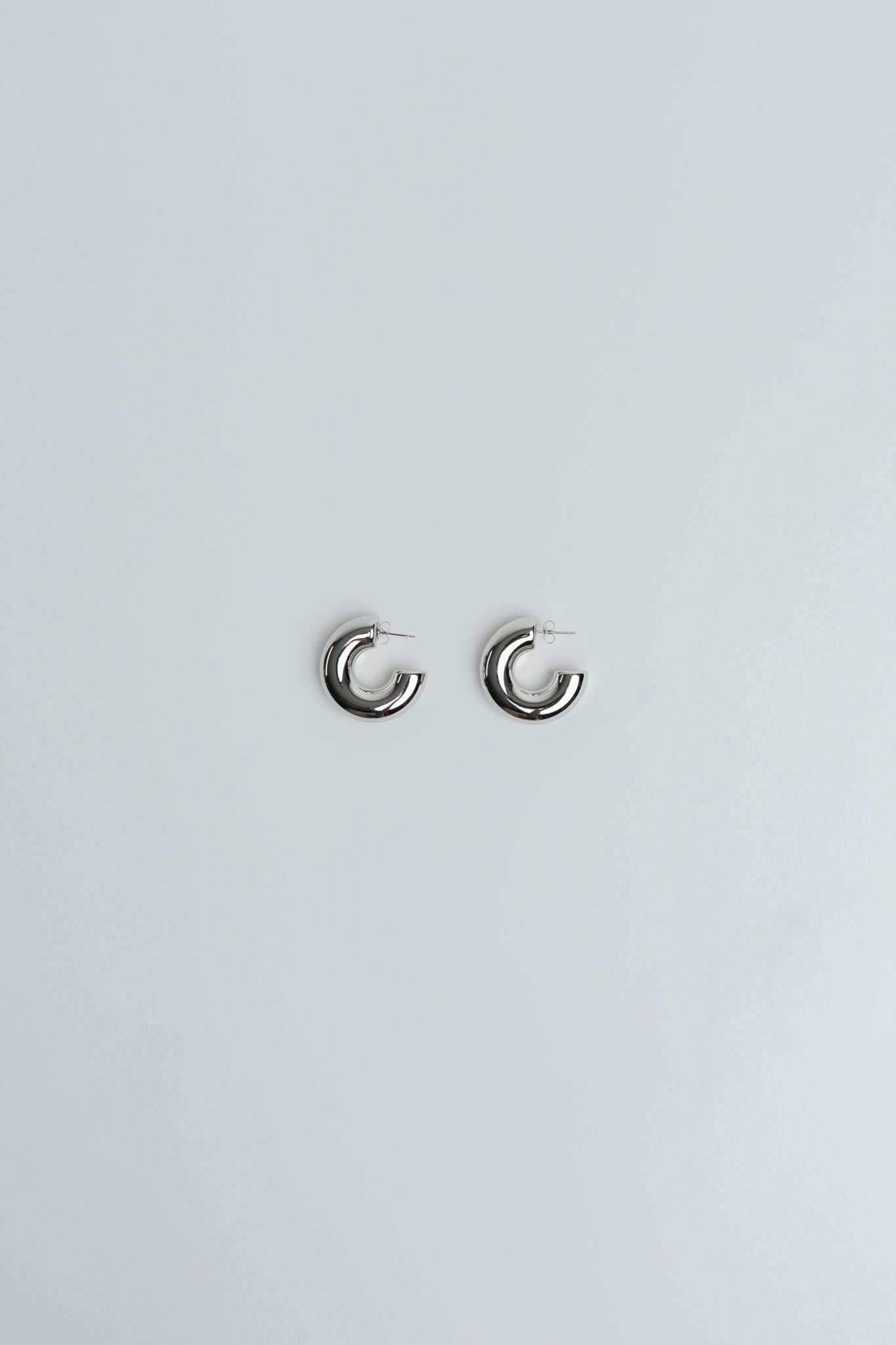 Creolen Edelstahl Medium Silber Plain