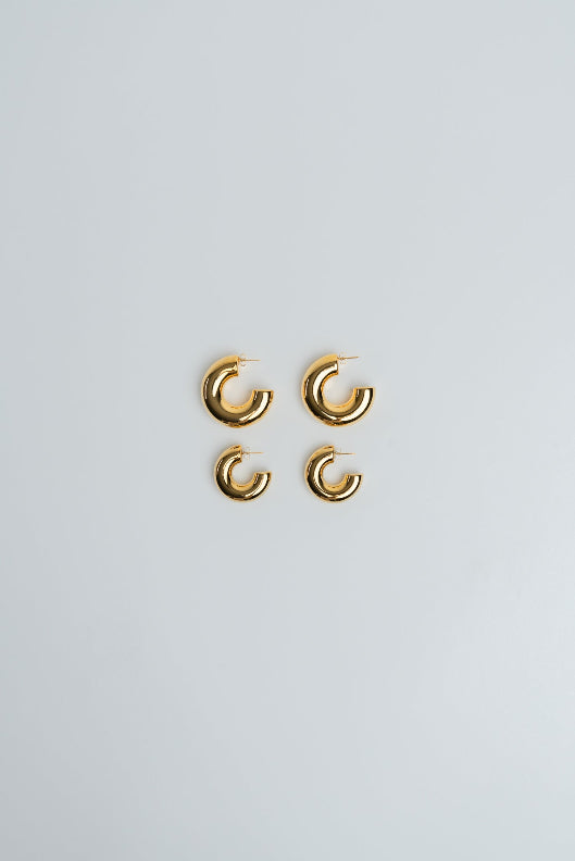 Creolen Edelstahl Medium Gold ohne Model