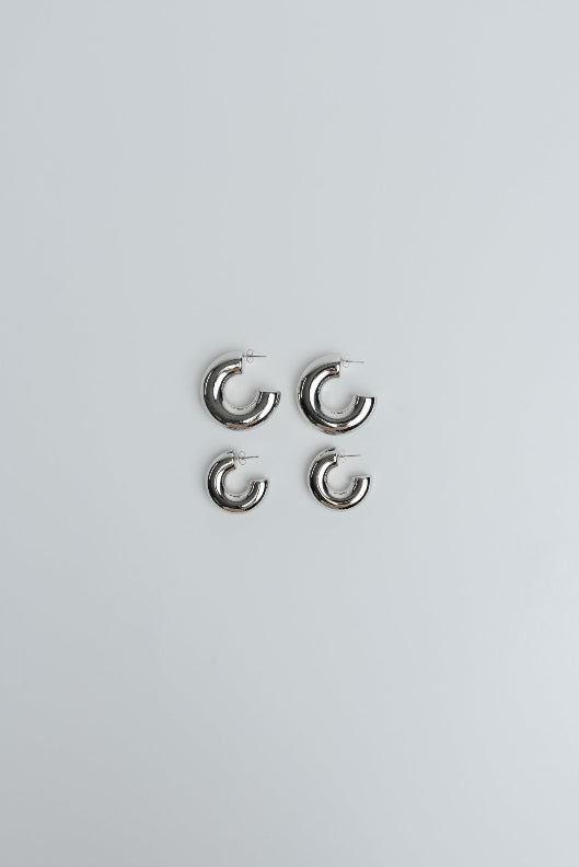 Creolen Edelstahl Groß Silber ohne Model