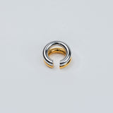Ear Cuff mit zwei Ringen Edelstahl Bicolor Silber Gold von hinten