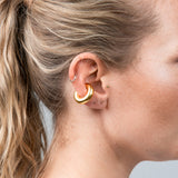 Earcuff Rund Medium Edelstahl Gold seitlich