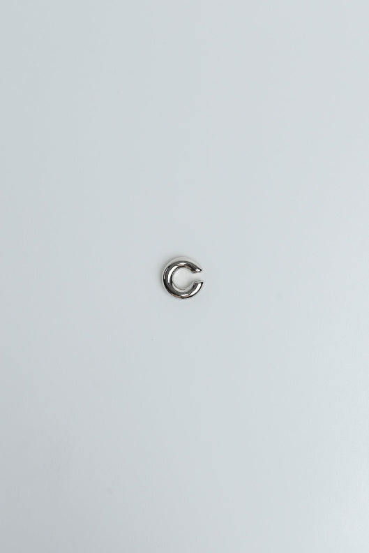 Earcuff Rund Medium Edelstahl Silber Plain