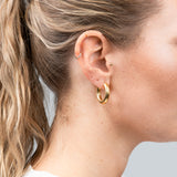 Hoops Basic Ohrring Maxi Gold seitlich