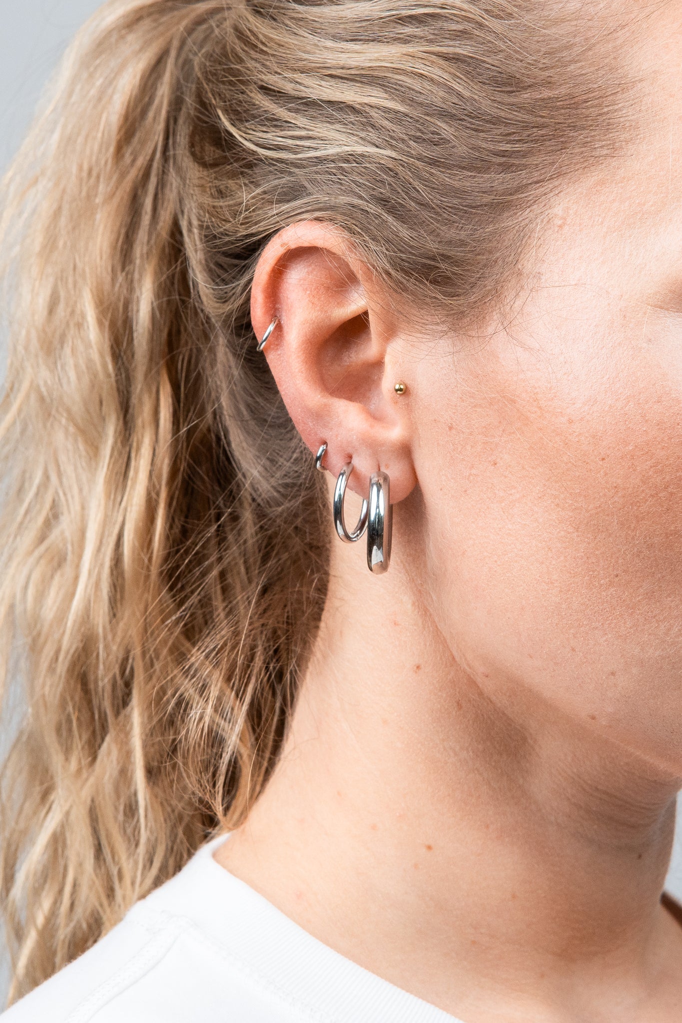 Hoops Basic Ohrring Groß Silber alle Modelle