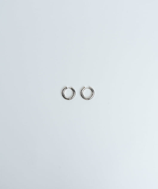 Hoops Basic Ohrring Maxi Silber Plain