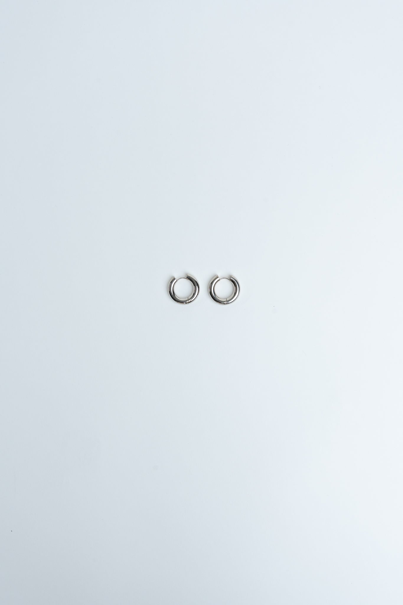 Hoops Basic Ohrring Groß Silber Plain