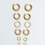 Hoops Basic Ohrring Medium Dünn Gold ohne Model