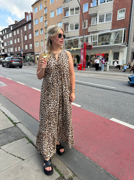 Kleid Maxi Lang Volant Leo