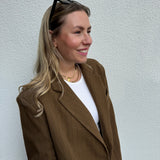Oversized Blazer Nadelstreifen Braun Camel