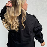 Trenchcoat Maxi Lang Schwarz