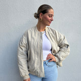 Bomberjacke Oversized Beige