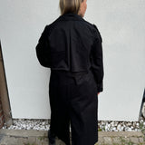 Trenchcoat Maxi Lang Schwarz