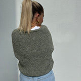 Strickjacke Bouclé Alpaka Grün
