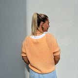 Strickpullover Mohair/ Wolle Kurzarm Pfirsich Pastell