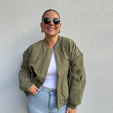 Bomberjacke Oversized Khaki