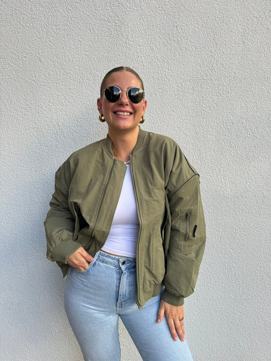 Bomberjacke Oversized Khaki