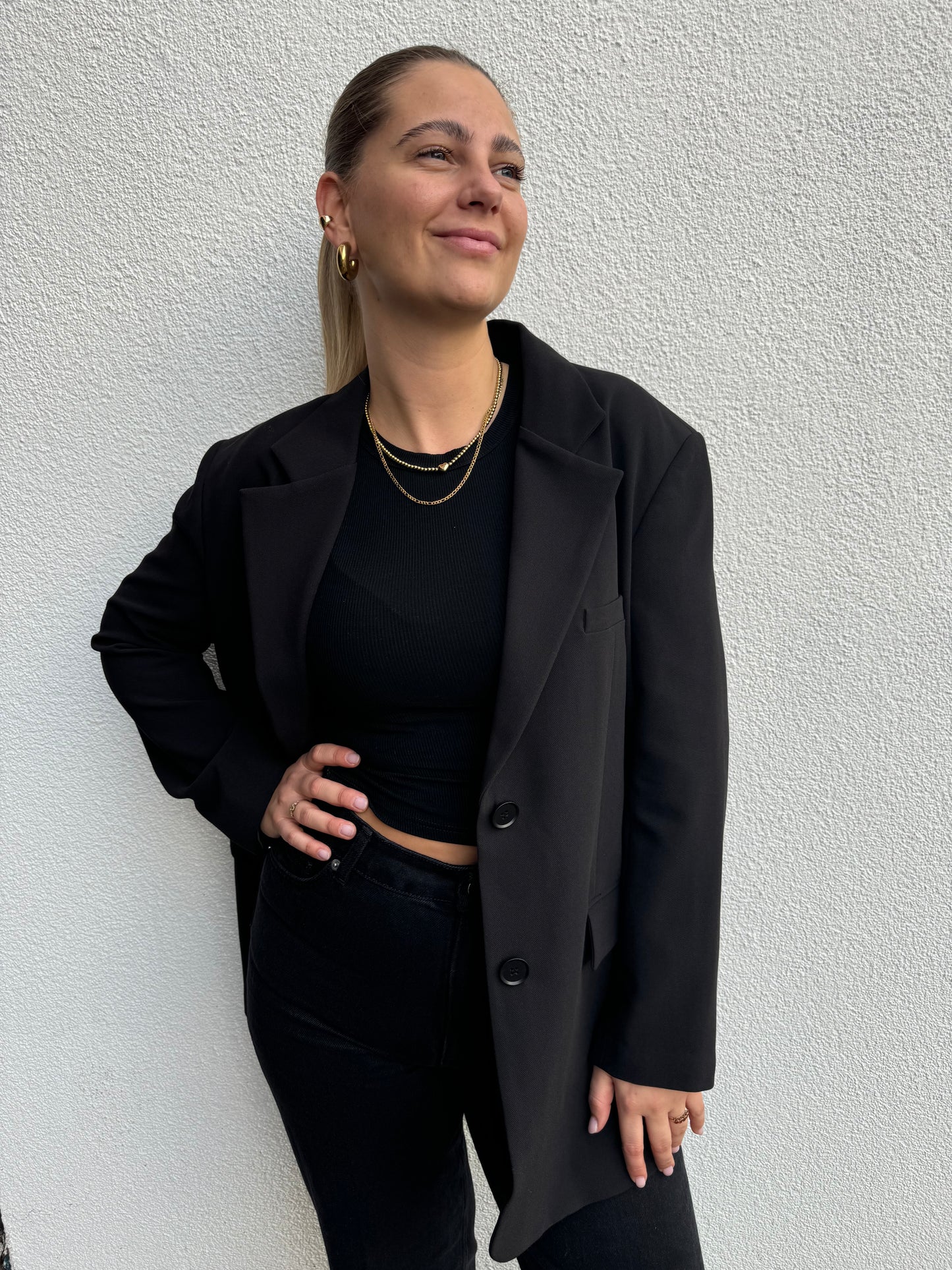 Oversized Blazer in Schwarz