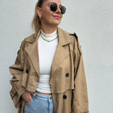 Trenchcoat Maxi Lang Beige