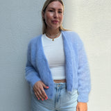 Strickjacke Kid Mohair 81% Hellblau