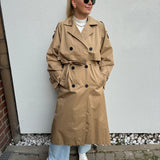 Trenchcoat Maxi Lang Beige