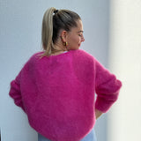Strickjacke Kid Mohair 80% Fuchsia Pink