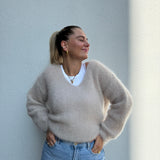Strickpullover Kid Mohair 80% Beige