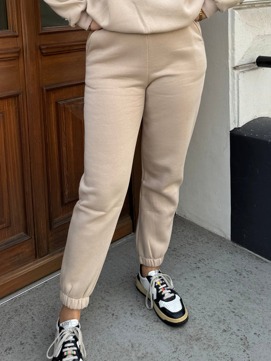 Oversized Jogginghose geraffter Bund Beige