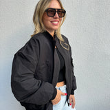 Bomberjacke Oversized Schwarz