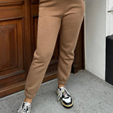 Oversized Jogginghose geraffter Bund Braun Karamell